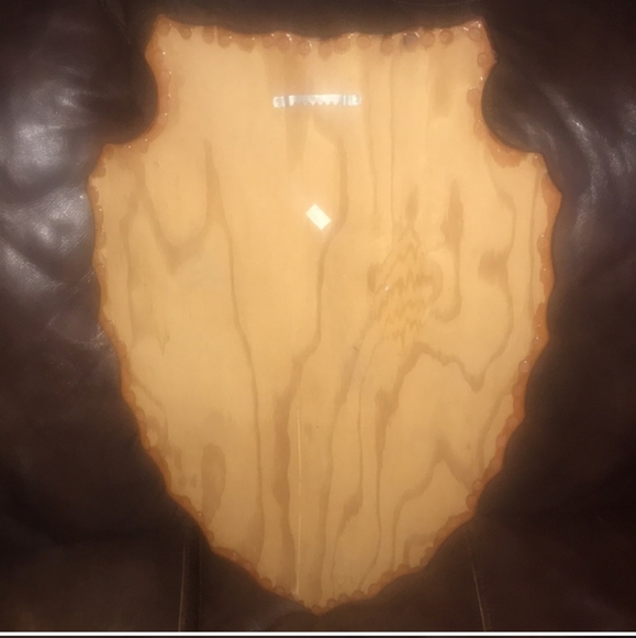 Wood Decoupage Arrowhead Shape Native American Scene - Picture 9 of 9